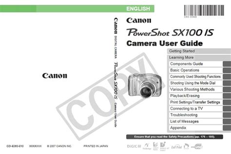 canon powershot sx100 is manual Reader