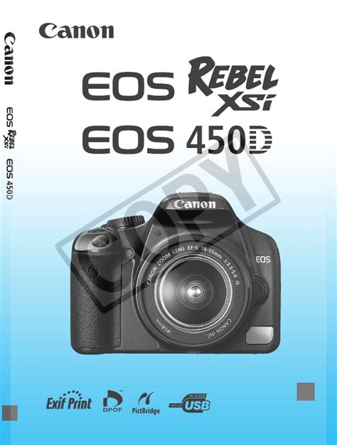 canon rebel xsi eos manual PDF