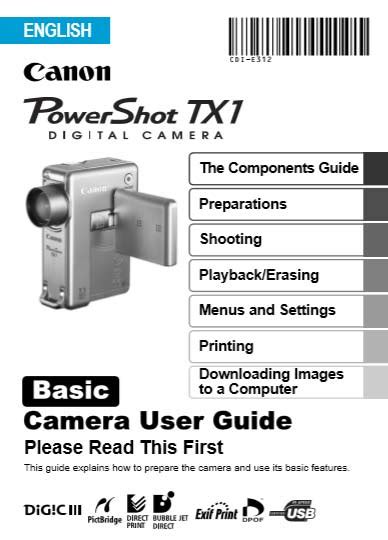 canon tx1 user manual Kindle Editon