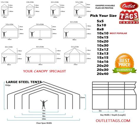 canopy tent dimensions