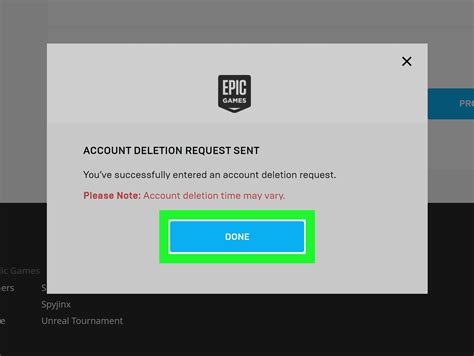 cant delete epic account