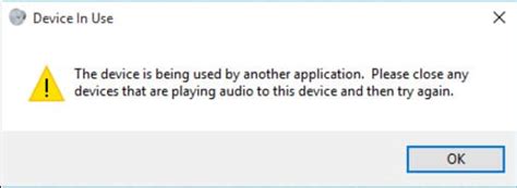 cant use 5.1 the device being used by another application