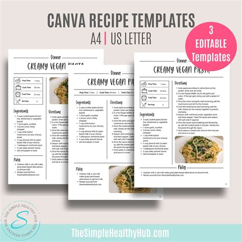 Canva Recipe Templates