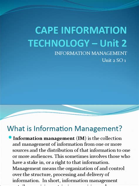 cape past papers information technology unit 2 Reader