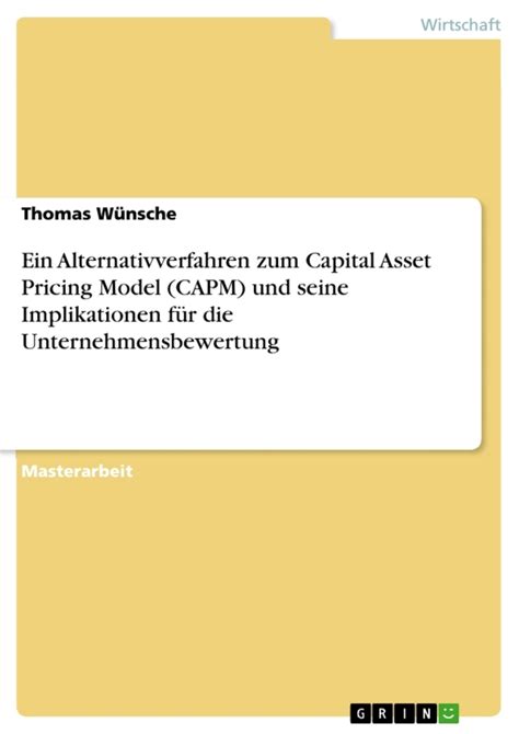 capital asset pricing alternativkalk?e unternehmensbewertung PDF