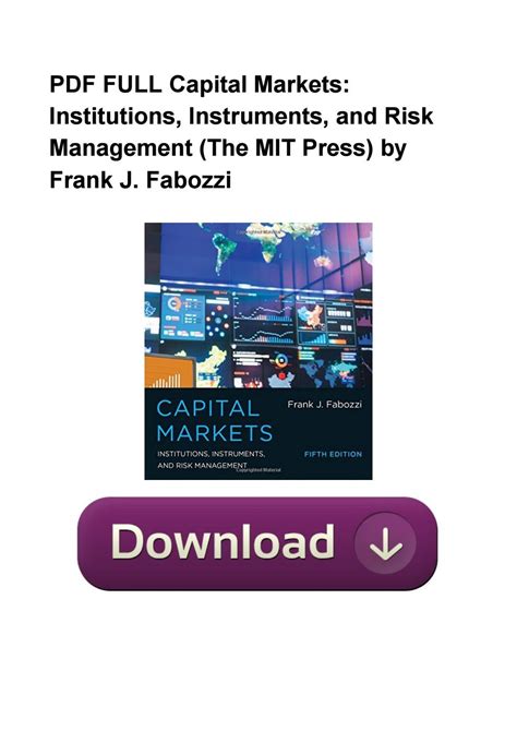 capital markets institutions and instruments 4th edition pdf PDF