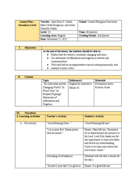 caps grade 10 lesson plans Reader