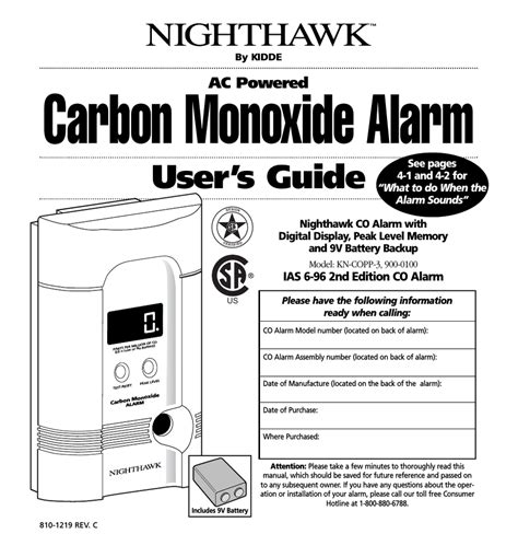carbon monoxide detector manual Reader