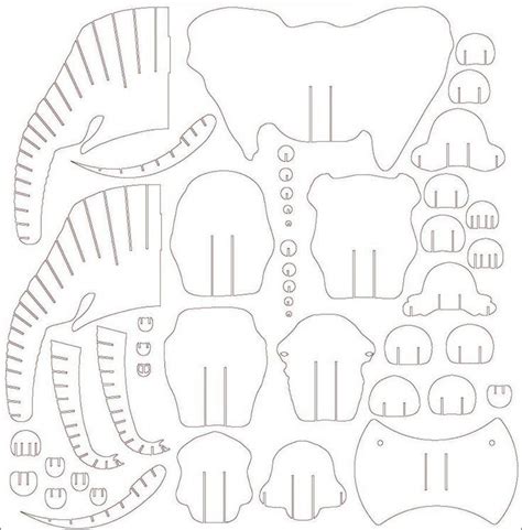 cardboard elephant head template Doc