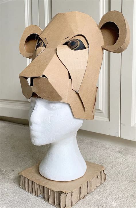 cardboard lion head template PDF