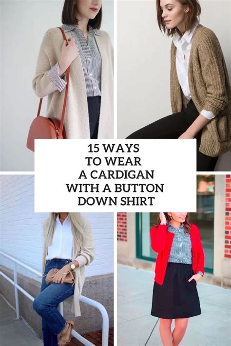 cardigan with button down shirt