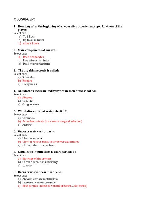 cardiothoracic surgery mcq PDF