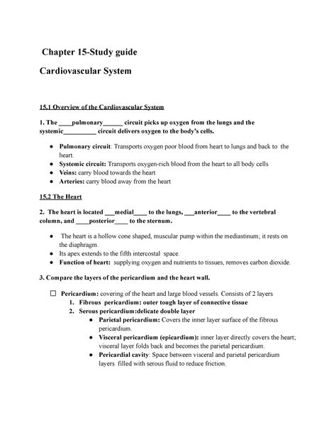 cardiovascular and renal chapter 15 study guide Epub