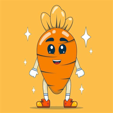 carrot character eating bread