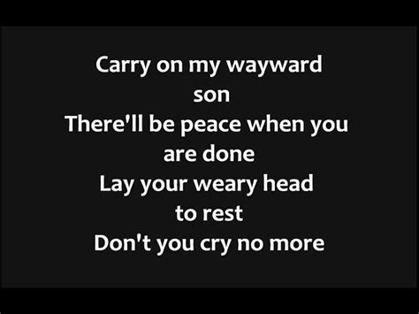 carryon my wayward son lyrics PDF