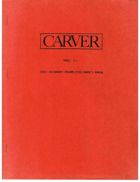 carver c 1 manual Reader