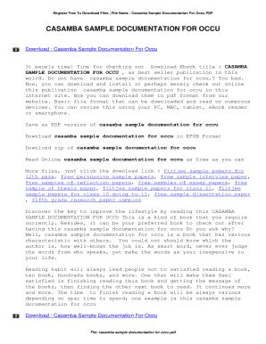 casamba sample documentation for occu Epub