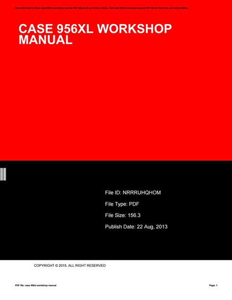 case 956xl workshop manual PDF