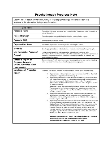 case progress notes sample and therapy PDF