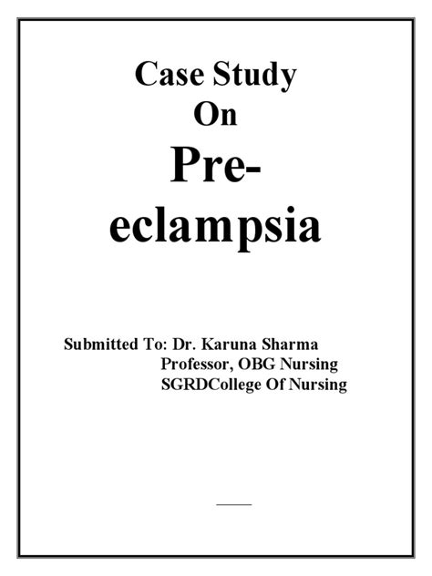 case study answers for preeclampsia for evolve Doc