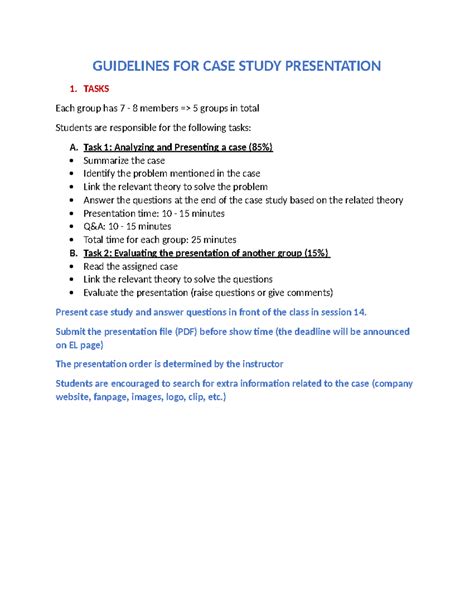 case study guidelines for students Reader