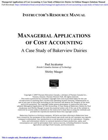 case study of bakerview dairies solutions Kindle Editon