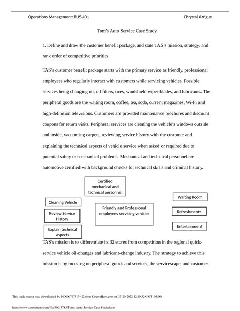 case study of toms auto service pdf Ebook PDF