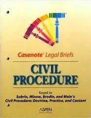 casenotes legal briefs civil procedure keyed to subrin minow brodin and main fourth edition casenote legal Epub