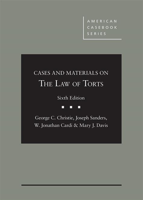 cases and materials on torts american casebook series Epub