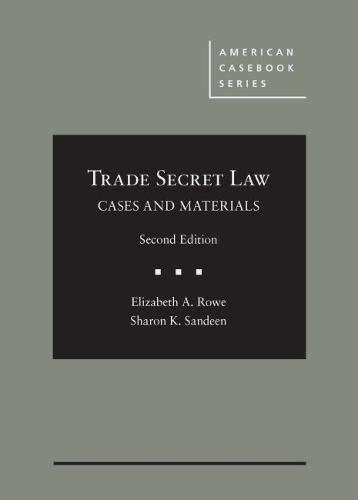cases and materials on trade secret law american casebook series Reader