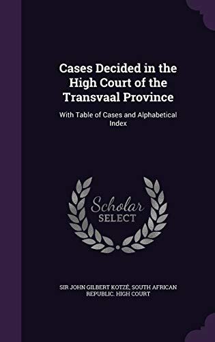 cases decided court transvaal province Epub