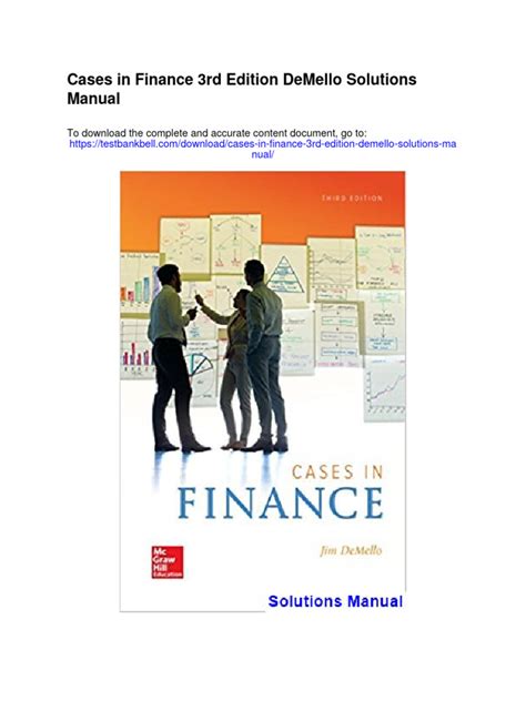 cases in finance jim demello solutions manual Kindle Editon