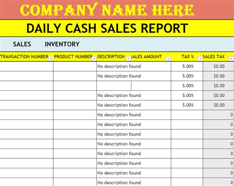 cash sales log excel Doc