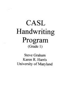 casl handwriting program PDF