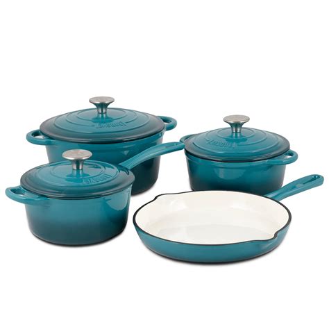 cast iron enamel pot set