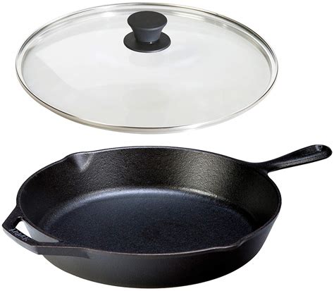 cast iron frying pan with lid