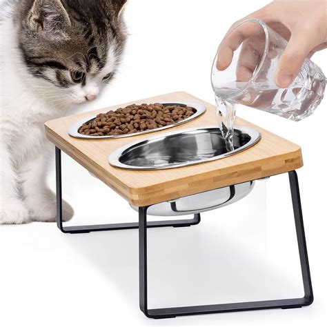 cat bowl stand