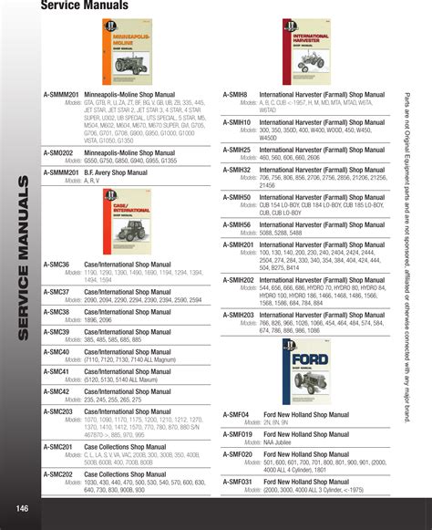 catalog ag supply shop service manuals PDF