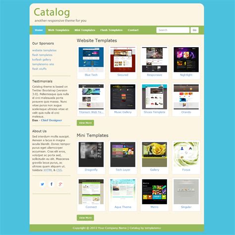 Catalog Website Template Free