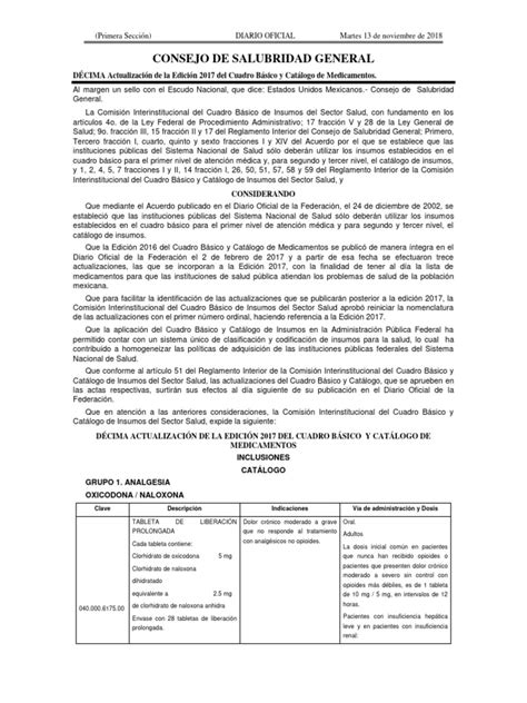 Catalogo Del Consejo De Salubridad General