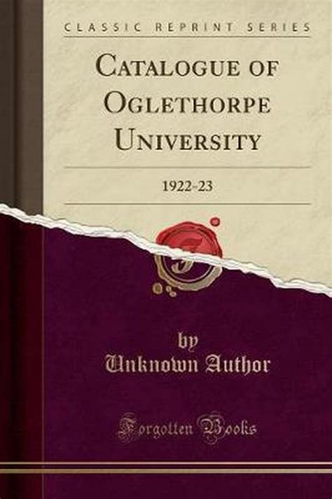 catalogue oglethorpe university 1922 23 classic PDF