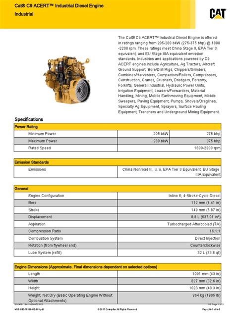 caterpillar c9 specifications Ebook Reader