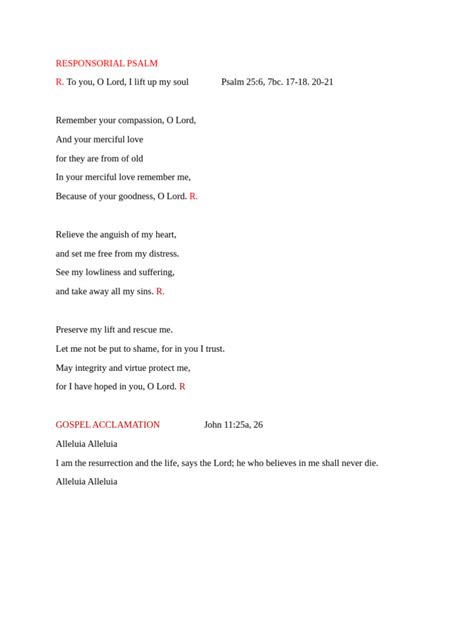 catholic funeral responsorial psalm Kindle Editon