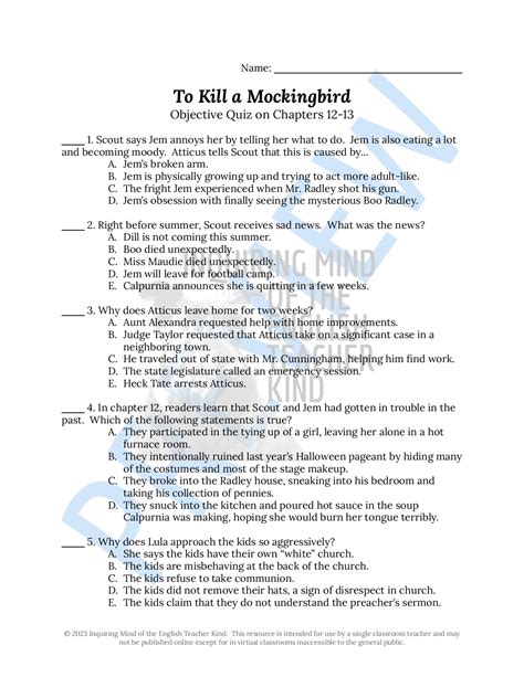 cat~to kill a mocking bird packet answers Ebook Kindle Editon