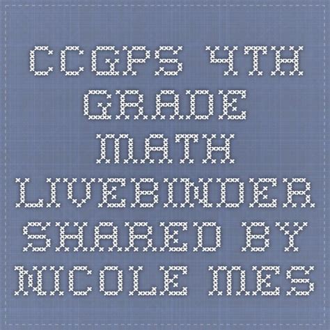 ccgps 4th grade math livebinder Kindle Editon