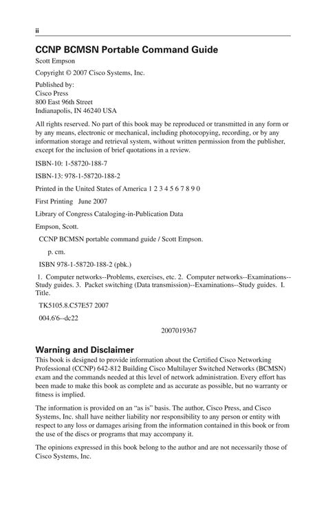 ccnp bcmsn portable command guide book Epub