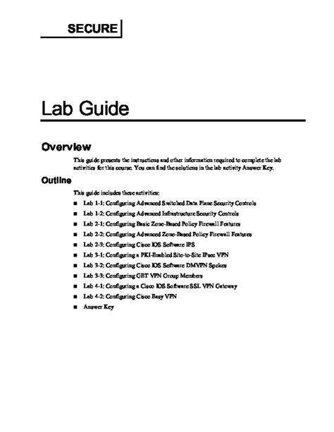 ccnp security secure lab guide 1 Kindle Editon