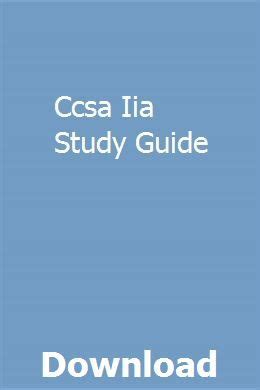 ccsa iia study guide PDF