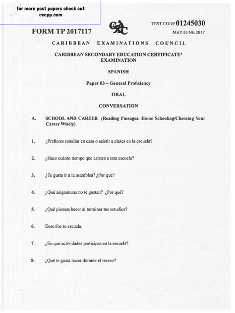 ccslc spanish past papers Epub