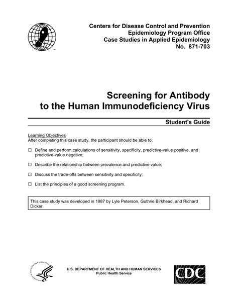 cdc antibody hiv case study instructor guide Doc